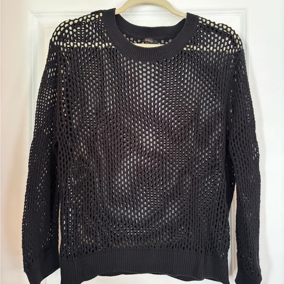 Quince Sweaters - Quince Black Crochet Knit Sweater